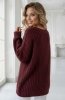 Numoco 661-1 ciepły sweter oversize o mięsistym splocie i dekolcie V tył
